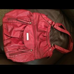 Red Rosetti Leather Handbag